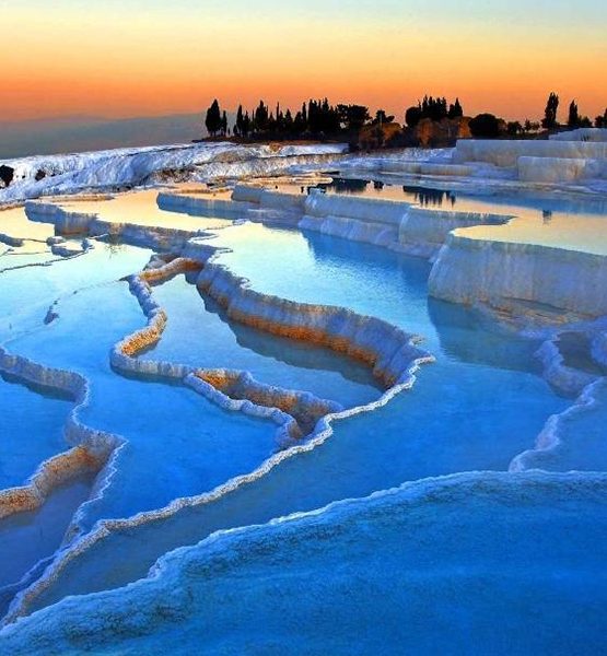 the cotton cliffs from the Pamukkale And Hierapolis Tour - Okeanos Travel